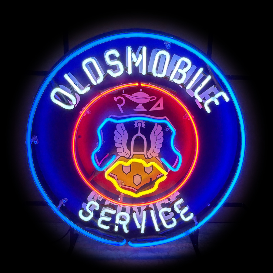 Commercial Printing Icon - Placa de Luz Neon Oldsmobil Gas