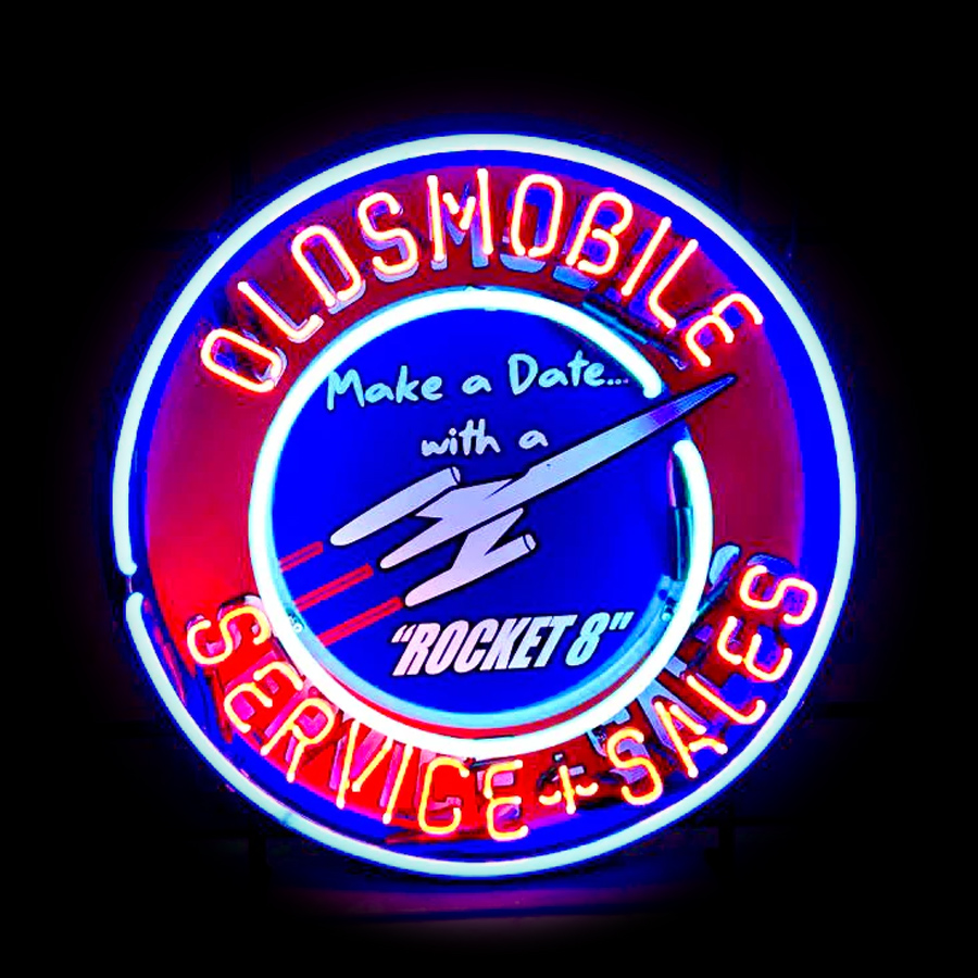 Commercial Printing Icon - Letreiro de Neon Rocket Diner Oldsmobile,