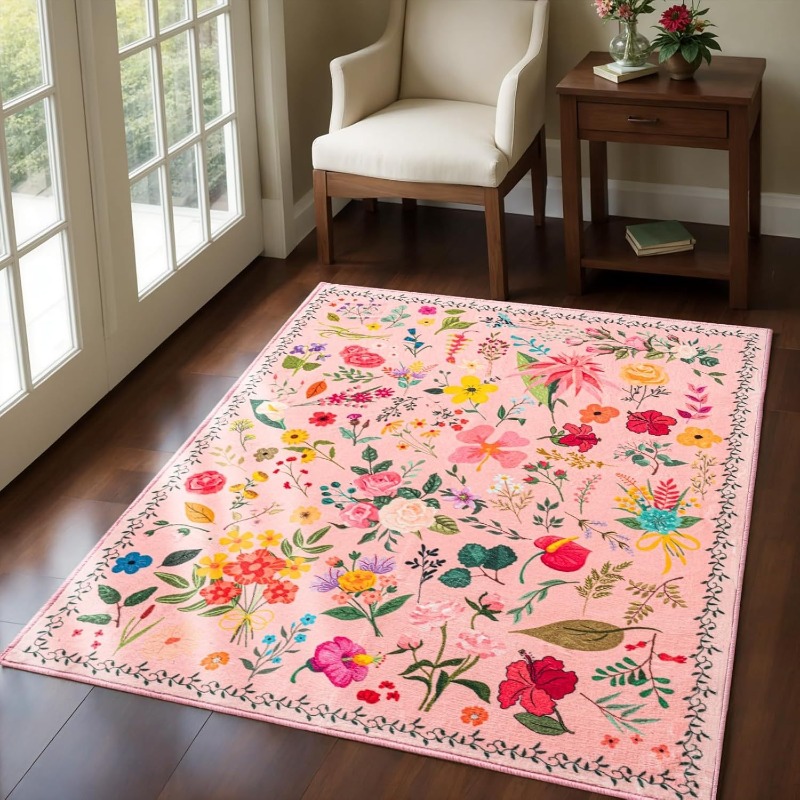 Commercial Printing Options - Tapete de Flanela com Estampa Floral