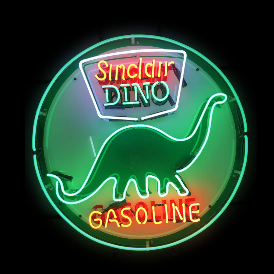 Letreiro de Neon Sinclair Dino - Commercial Printing Icon avaliação e preço